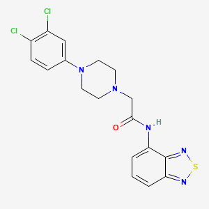 molecular formula C18H17Cl2N5OS B4726708 N-(2,1,3-BENZOTHIADIAZOL-4-YL)-2-[4-(3,4-DICHLOROPHENYL)-1-PIPERAZINYL]ACETAMIDE 