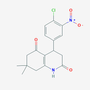 molecular formula C17H17ClN2O4 B4726733 4-(4-chloro-3-nitrophenyl)-7,7-dimethyl-4,6,7,8-tetrahydro-2,5(1H,3H)-quinolinedione 