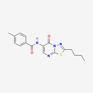 molecular formula C17H18N4O2S B4726735 N-(2-butyl-5-oxo-5H-[1,3,4]thiadiazolo[3,2-a]pyrimidin-6-yl)-4-methylbenzamide 