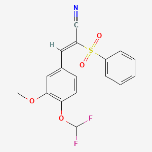 molecular formula C17H13F2NO4S B4726769 3-[4-(difluoromethoxy)-3-methoxyphenyl]-2-(phenylsulfonyl)acrylonitrile 