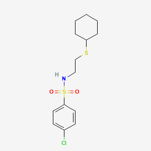 molecular formula C14H20ClNO2S2 B4726777 4-chloro-N-[2-(cyclohexylthio)ethyl]benzenesulfonamide 