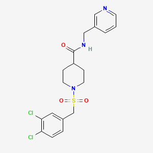 molecular formula C19H21Cl2N3O3S B4726778 1-[(3,4-dichlorobenzyl)sulfonyl]-N-(3-pyridinylmethyl)-4-piperidinecarboxamide 