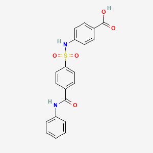 4-[[4-(Phenylcarbamoyl)phenyl]sulfonylamino]benzoic acid