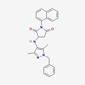 molecular formula C26H24N4O2 B4726805 3-[(1-benzyl-3,5-dimethyl-1H-pyrazol-4-yl)amino]-1-(1-naphthyl)-2,5-pyrrolidinedione 