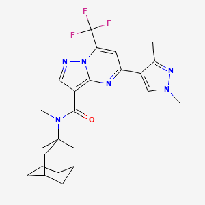 molecular formula C24H27F3N6O B4726840 N-(1-ADAMANTYL)-5-(1,3-DIMETHYL-1H-PYRAZOL-4-YL)-N-METHYL-7-(TRIFLUOROMETHYL)PYRAZOLO[1,5-A]PYRIMIDINE-3-CARBOXAMIDE 