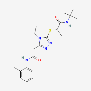 N-(tert-butyl)-2-[(4-ethyl-5-{2-[(2-methylphenyl)amino]-2-oxoethyl}-4H-1,2,4-triazol-3-yl)thio]propanamide