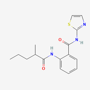 molecular formula C16H19N3O2S B4726902 2-[(2-methylpentanoyl)amino]-N-1,3-thiazol-2-ylbenzamide 