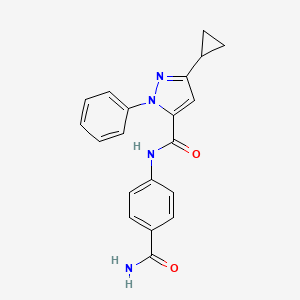 N-(4-carbamoylphenyl)-3-cyclopropyl-1-phenyl-1H-pyrazole-5-carboxamide