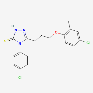 5-[3-(4-chloro-2-methylphenoxy)propyl]-4-(4-chlorophenyl)-4H-1,2,4-triazole-3-thiol