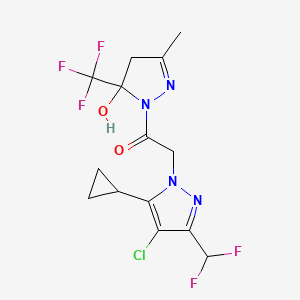 1-{[4-chloro-5-cyclopropyl-3-(difluoromethyl)-1H-pyrazol-1-yl]acetyl}-3-methyl-5-(trifluoromethyl)-4,5-dihydro-1H-pyrazol-5-ol