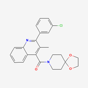 molecular formula C24H23ClN2O3 B4726958 2-(3-chlorophenyl)-4-(1,4-dioxa-8-azaspiro[4.5]dec-8-ylcarbonyl)-3-methylquinoline 