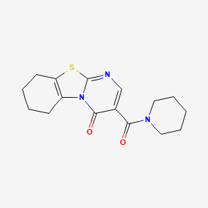 molecular formula C16H19N3O2S B4726972 3-(1-piperidinylcarbonyl)-6,7,8,9-tetrahydro-4H-pyrimido[2,1-b][1,3]benzothiazol-4-one 