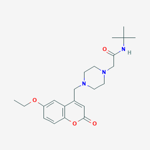 molecular formula C22H31N3O4 B4727011 N-(tert-butyl)-2-{4-[(6-ethoxy-2-oxo-2H-chromen-4-yl)methyl]-1-piperazinyl}acetamide 