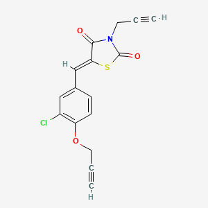 molecular formula C16H10ClNO3S B4727046 5-[3-chloro-4-(2-propyn-1-yloxy)benzylidene]-3-(2-propyn-1-yl)-1,3-thiazolidine-2,4-dione 