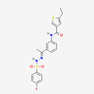 5-ethyl-N-(3-{N-[(4-fluorophenyl)sulfonyl]ethanehydrazonoyl}phenyl)-3-thiophenecarboxamide