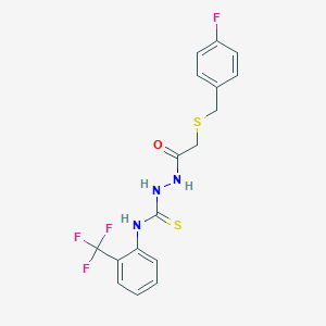 2-{[(4-fluorobenzyl)thio]acetyl}-N-[2-(trifluoromethyl)phenyl]hydrazinecarbothioamide