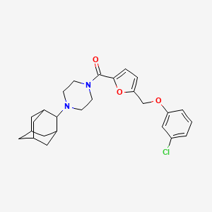 molecular formula C26H31ClN2O3 B4727099 1-(2-adamantyl)-4-{5-[(3-chlorophenoxy)methyl]-2-furoyl}piperazine 