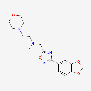 molecular formula C17H22N4O4 B4727109 N-{[3-(1,3-benzodioxol-5-yl)-1,2,4-oxadiazol-5-yl]methyl}-N-methyl-2-(4-morpholinyl)ethanamine 