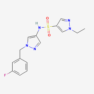 molecular formula C15H16FN5O2S B4727147 1-ethyl-N-[1-(3-fluorobenzyl)-1H-pyrazol-4-yl]-1H-pyrazole-4-sulfonamide 