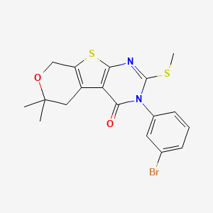 3-(3-bromophenyl)-6,6-dimethyl-2-(methylthio)-3,5,6,8-tetrahydro-4H-pyrano[4',3':4,5]thieno[2,3-d]pyrimidin-4-one