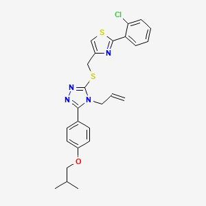 molecular formula C25H25ClN4OS2 B4727156 4-allyl-3-({[2-(2-chlorophenyl)-1,3-thiazol-4-yl]methyl}thio)-5-(4-isobutoxyphenyl)-4H-1,2,4-triazole 