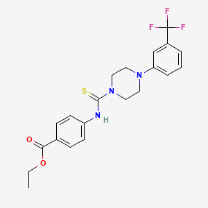 ethyl 4-[({4-[3-(trifluoromethyl)phenyl]-1-piperazinyl}carbonothioyl)amino]benzoate