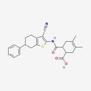 molecular formula C25H26N2O3S B4727217 6-{[(3-cyano-6-phenyl-4,5,6,7-tetrahydro-1-benzothien-2-yl)amino]carbonyl}-3,4-dimethyl-3-cyclohexene-1-carboxylic acid 