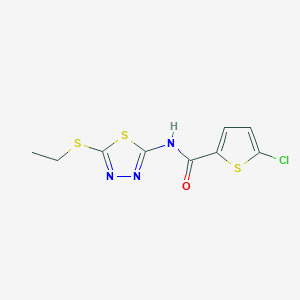 molecular formula C9H8ClN3OS3 B4727255 5-chloro-N-[5-(ethylthio)-1,3,4-thiadiazol-2-yl]-2-thiophenecarboxamide 