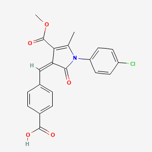 4-{[1-(4-chlorophenyl)-4-(methoxycarbonyl)-5-methyl-2-oxo-1,2-dihydro-3H-pyrrol-3-ylidene]methyl}benzoic acid