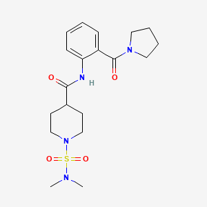 molecular formula C19H28N4O4S B4727285 1-[(dimethylamino)sulfonyl]-N-[2-(1-pyrrolidinylcarbonyl)phenyl]-4-piperidinecarboxamide 