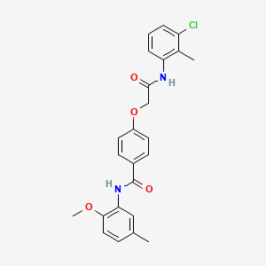 molecular formula C24H23ClN2O4 B4727292 4-{2-[(3-chloro-2-methylphenyl)amino]-2-oxoethoxy}-N-(2-methoxy-5-methylphenyl)benzamide 