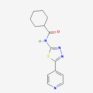 molecular formula C14H16N4OS B4727299 N-[5-(4-pyridinyl)-1,3,4-thiadiazol-2-yl]cyclohexanecarboxamide 