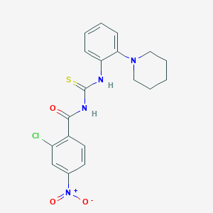 2-chloro-4-nitro-N-({[2-(1-piperidinyl)phenyl]amino}carbonothioyl)benzamide