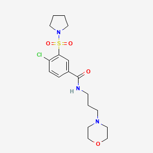 molecular formula C18H26ClN3O4S B4727368 4-chloro-N-[3-(4-morpholinyl)propyl]-3-(1-pyrrolidinylsulfonyl)benzamide 