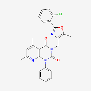 molecular formula C26H21ClN4O3 B4727374 3-{[2-(2-chlorophenyl)-5-methyl-1,3-oxazol-4-yl]methyl}-5,7-dimethyl-1-phenylpyrido[2,3-d]pyrimidine-2,4(1H,3H)-dione 