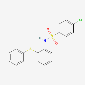 molecular formula C18H14ClNO2S2 B4727381 4-chloro-N-[2-(phenylthio)phenyl]benzenesulfonamide 