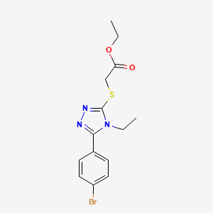 molecular formula C14H16BrN3O2S B4727394 ethyl {[5-(4-bromophenyl)-4-ethyl-4H-1,2,4-triazol-3-yl]thio}acetate 