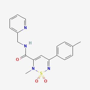 molecular formula C18H18N4O3S B4727418 2-methyl-5-(4-methylphenyl)-N-(2-pyridinylmethyl)-2H-1,2,6-thiadiazine-3-carboxamide 1,1-dioxide 