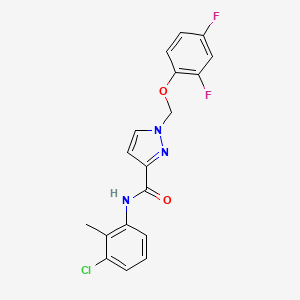 molecular formula C18H14ClF2N3O2 B4727434 N-(3-chloro-2-methylphenyl)-1-[(2,4-difluorophenoxy)methyl]-1H-pyrazole-3-carboxamide CAS No. 1005629-23-1