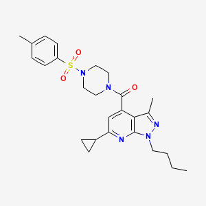 1-butyl-6-cyclopropyl-3-methyl-4-({4-[(4-methylphenyl)sulfonyl]-1-piperazinyl}carbonyl)-1H-pyrazolo[3,4-b]pyridine