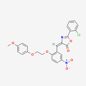 2-(2-chlorophenyl)-4-{2-[2-(4-methoxyphenoxy)ethoxy]-5-nitrobenzylidene}-1,3-oxazol-5(4H)-one