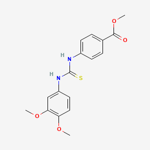 molecular formula C17H18N2O4S B4727473 methyl 4-({[(3,4-dimethoxyphenyl)amino]carbonothioyl}amino)benzoate 