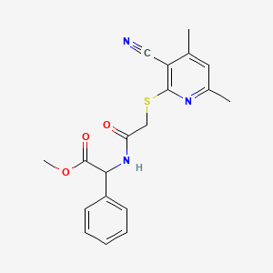 methyl ({[(3-cyano-4,6-dimethylpyridin-2-yl)thio]acetyl}amino)(phenyl)acetate