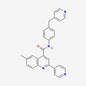 molecular formula C28H22N4O B4727502 6-methyl-2-(4-pyridinyl)-N-[4-(4-pyridinylmethyl)phenyl]-4-quinolinecarboxamide 