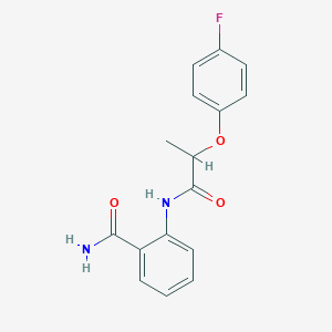 molecular formula C16H15FN2O3 B4727515 2-{[2-(4-fluorophenoxy)propanoyl]amino}benzamide 