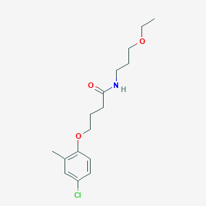 molecular formula C16H24ClNO3 B4727516 4-(4-chloro-2-methylphenoxy)-N-(3-ethoxypropyl)butanamide 