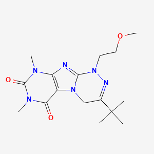 molecular formula C16H24N6O3 B4727545 3-tert-butyl-1-(2-methoxyethyl)-7,9-dimethyl-1,4-dihydro[1,2,4]triazino[3,4-f]purine-6,8(7H,9H)-dione 