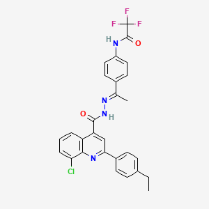 molecular formula C28H22ClF3N4O2 B4727558 N-[4-(N-{[8-chloro-2-(4-ethylphenyl)-4-quinolinyl]carbonyl}ethanehydrazonoyl)phenyl]-2,2,2-trifluoroacetamide 