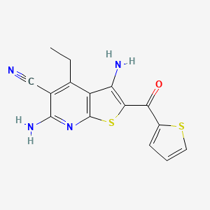 molecular formula C15H12N4OS2 B4727576 3,6-diamino-4-ethyl-2-(2-thienylcarbonyl)thieno[2,3-b]pyridine-5-carbonitrile 