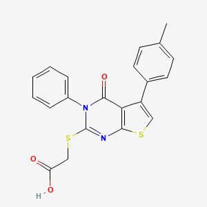 {[5-(4-methylphenyl)-4-oxo-3-phenyl-3,4-dihydrothieno[2,3-d]pyrimidin-2-yl]thio}acetic acid